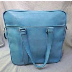Vintage Samsonite Silhouette Luggage Bag Tote Carry On Overnight Blue Travel